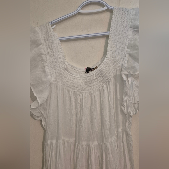 J. Crew White Flutter Sleeve Cover Up Dress Sz.M NWT - Picture 2 of 5